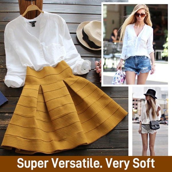 Casual, loose shirt made from linen-cotton