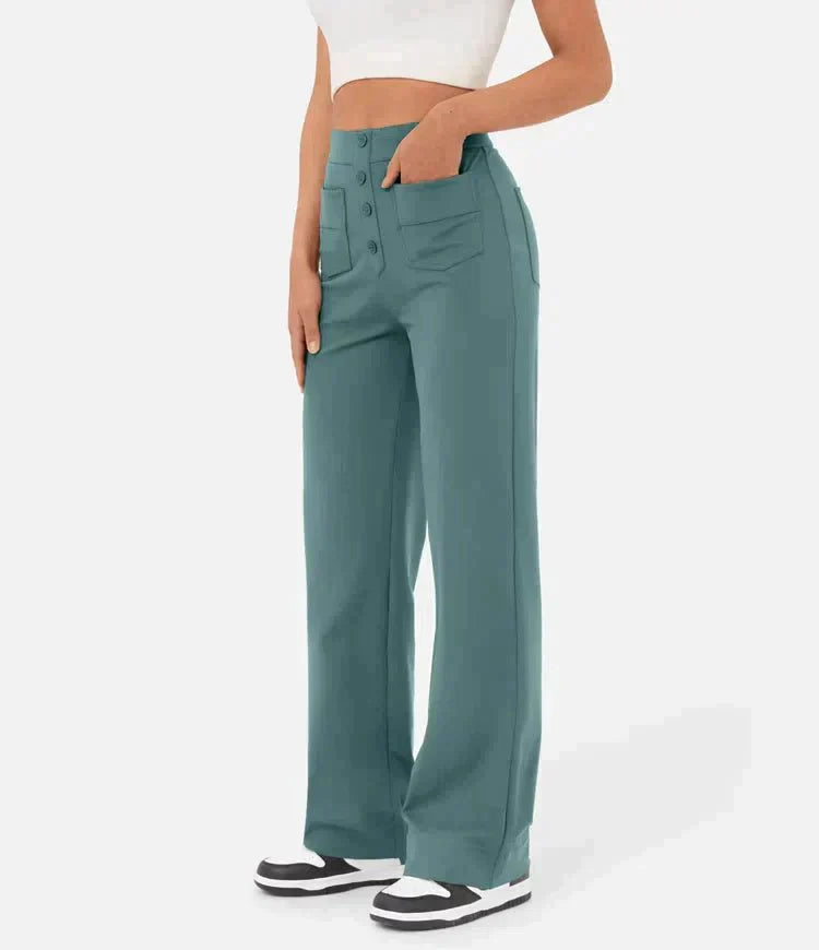 Gyula - High waist elastic casual trousers