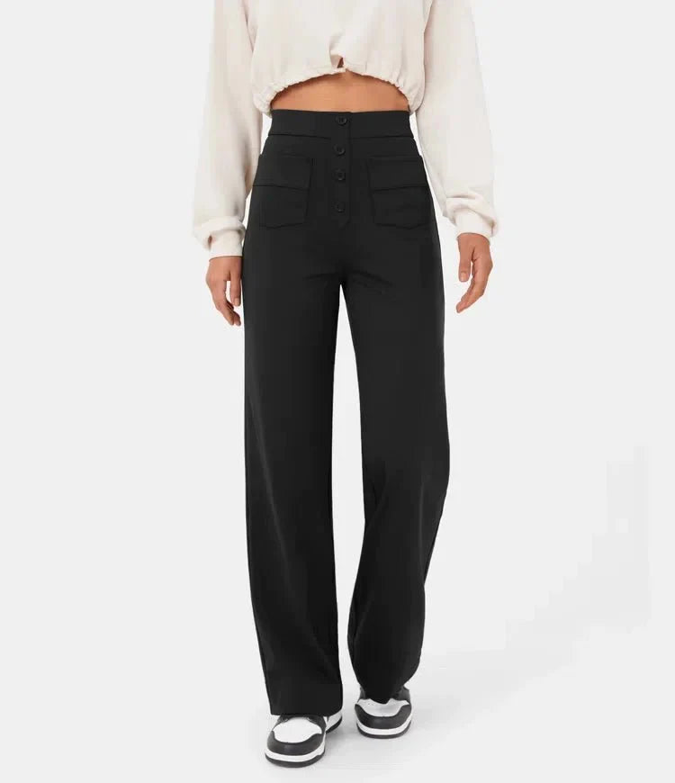 Gyula - High waist elastic casual trousers