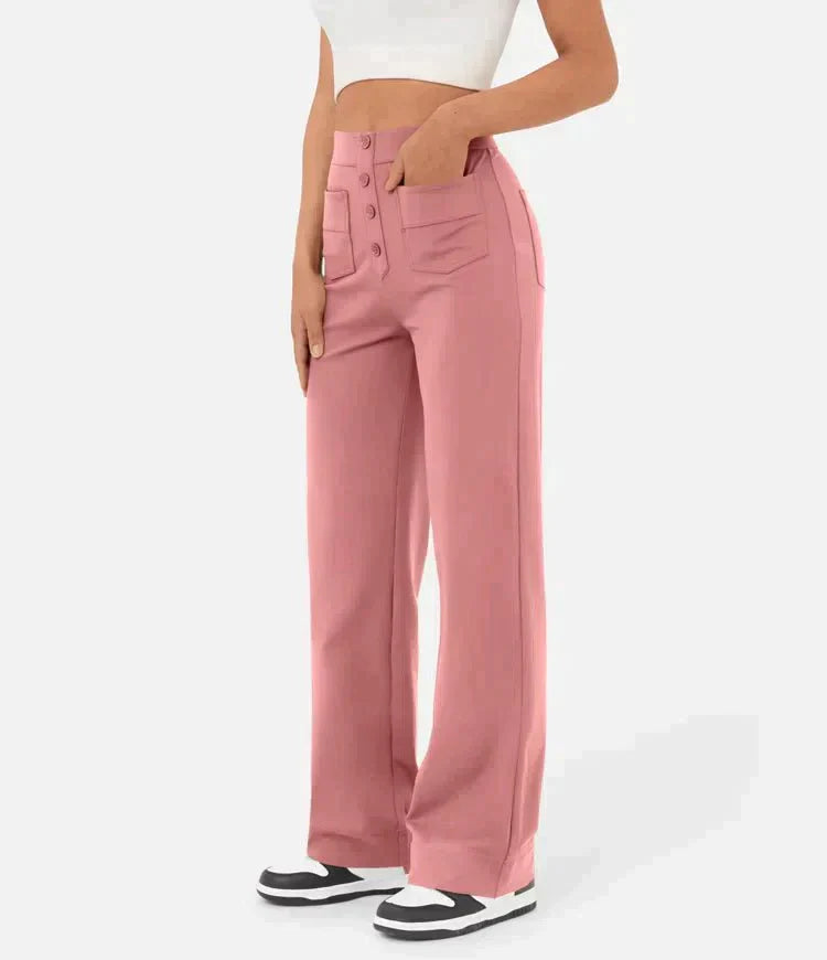 Gyula - High waist elastic casual trousers