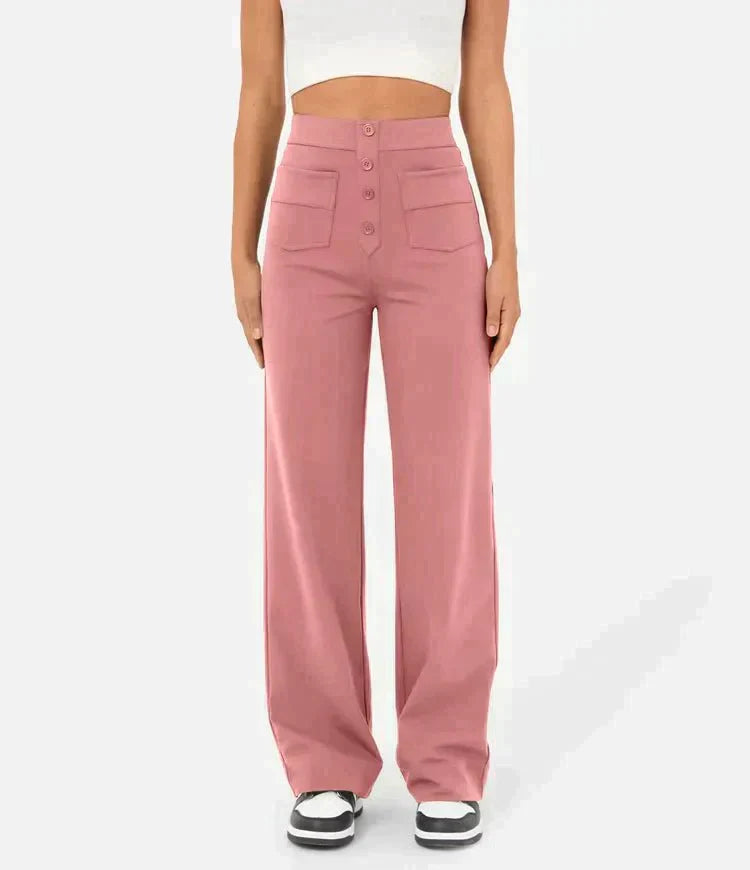 Gyula - High waist elastic casual trousers