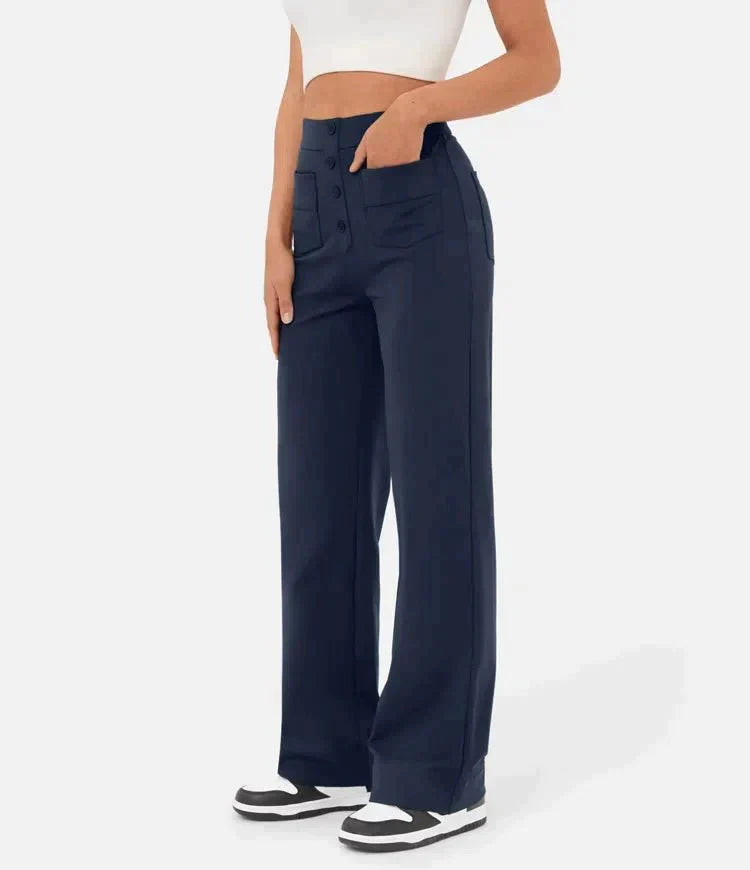 Gyula - High waist elastic casual trousers