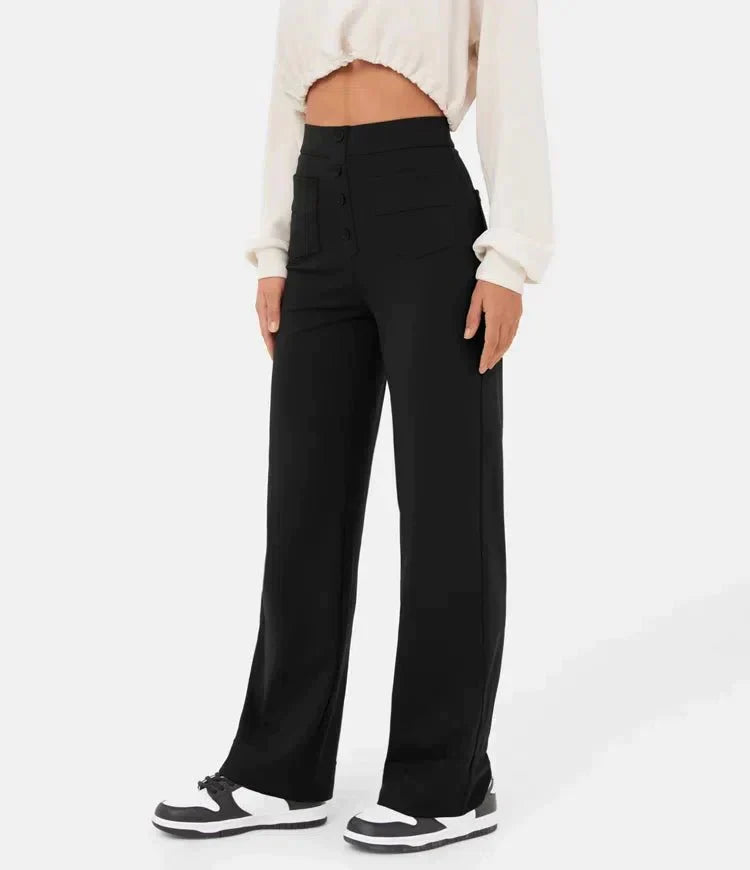 Gyula - High waist elastic casual trousers