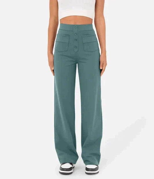 Gyula - High waist elastic casual trousers