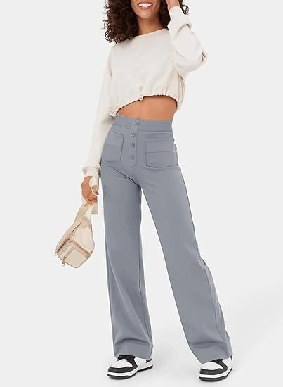 Gyula - High waist elastic casual trousers