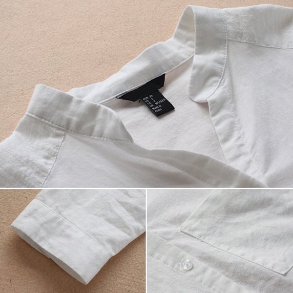 Casual, loose shirt made from linen-cotton