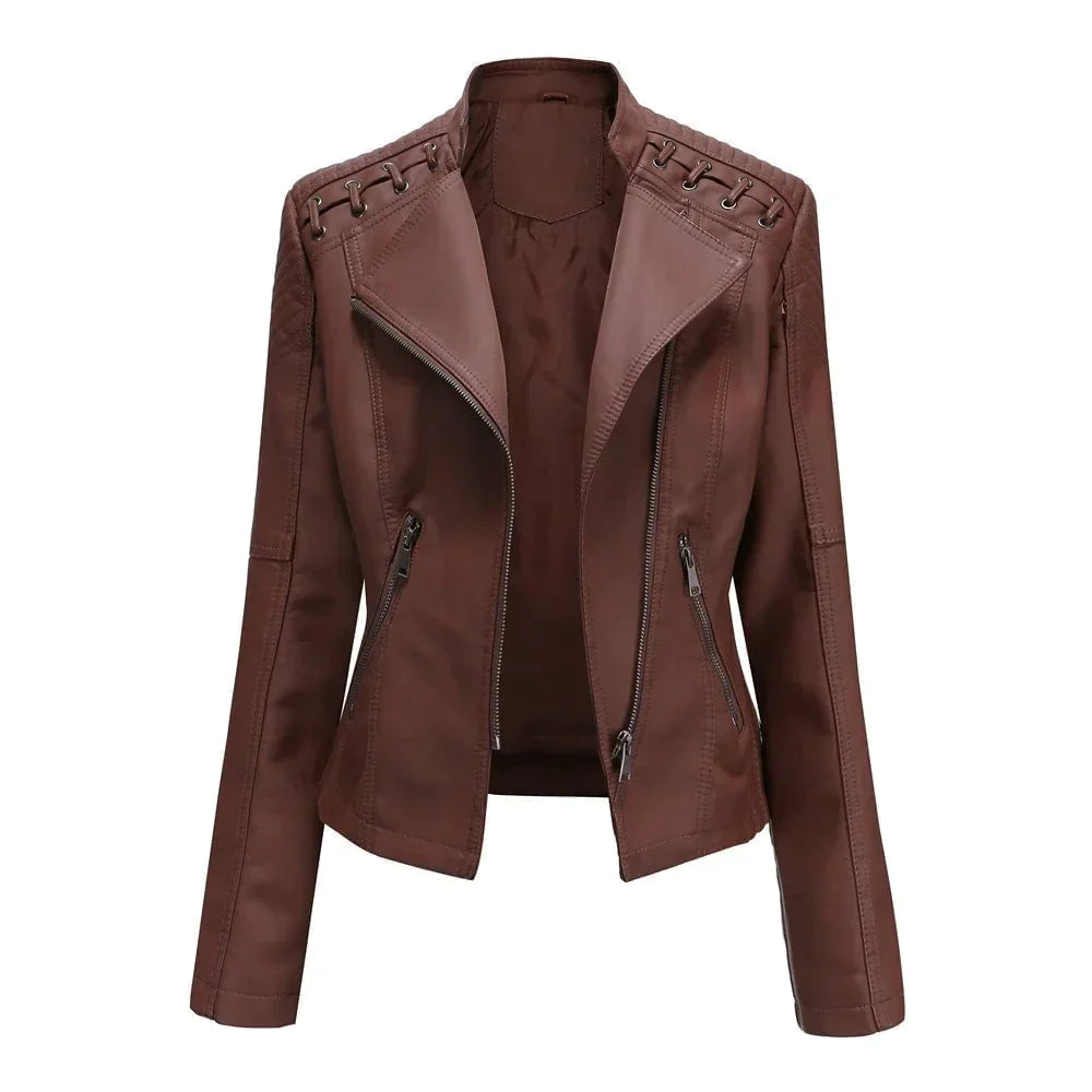 Alysa - women's leather jacket for spring