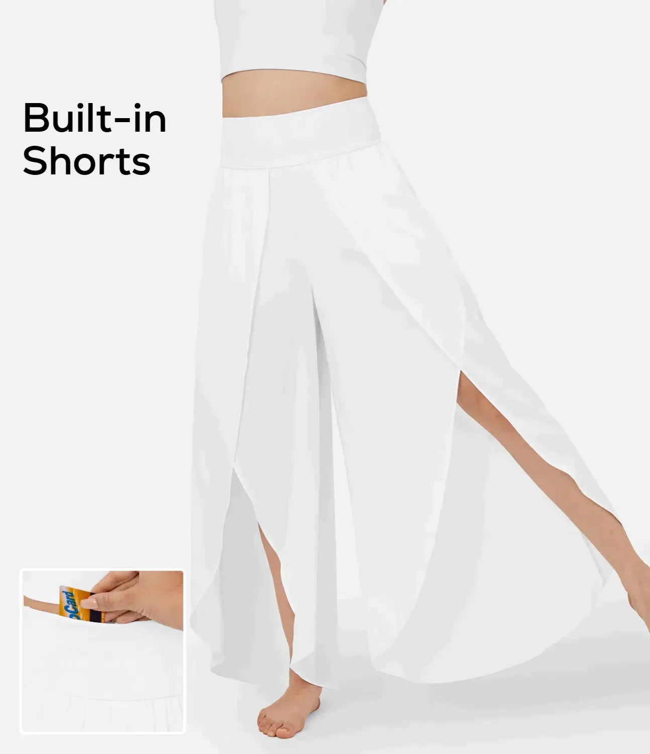 Airflow women's trousers - super comfortable, airy and elegant flared trousers with integrated shorts