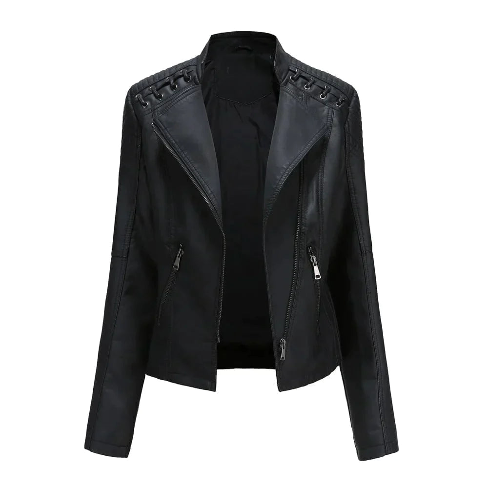 Alysa - women's leather jacket for spring