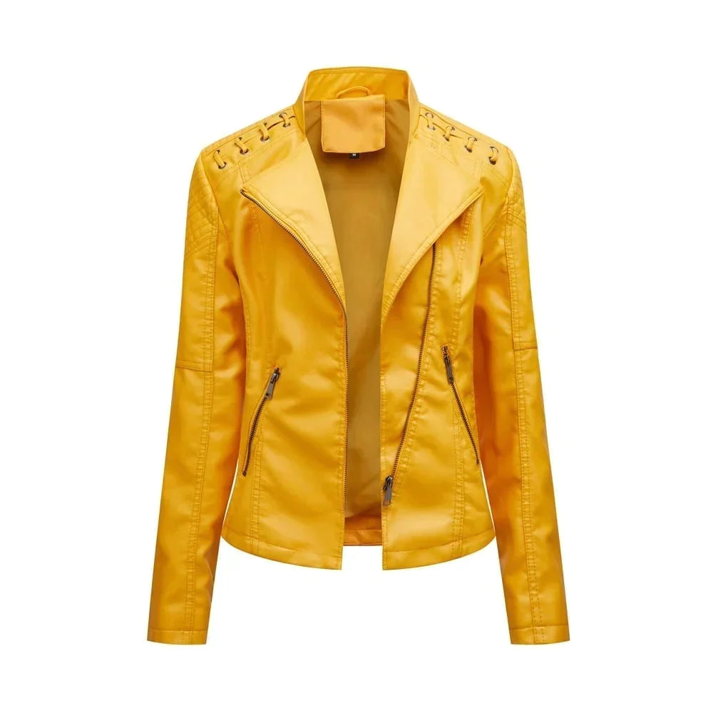 Alysa - women's leather jacket for spring