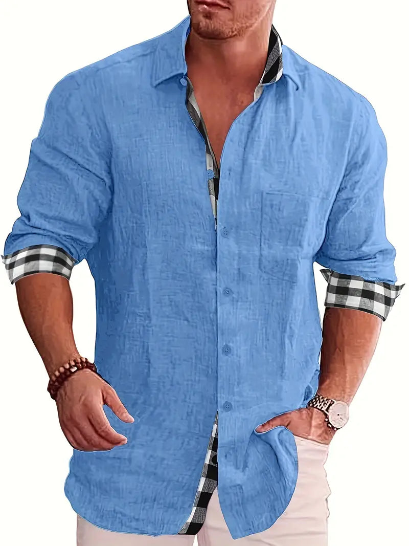 Callahan - long sleeve checked shirt for men