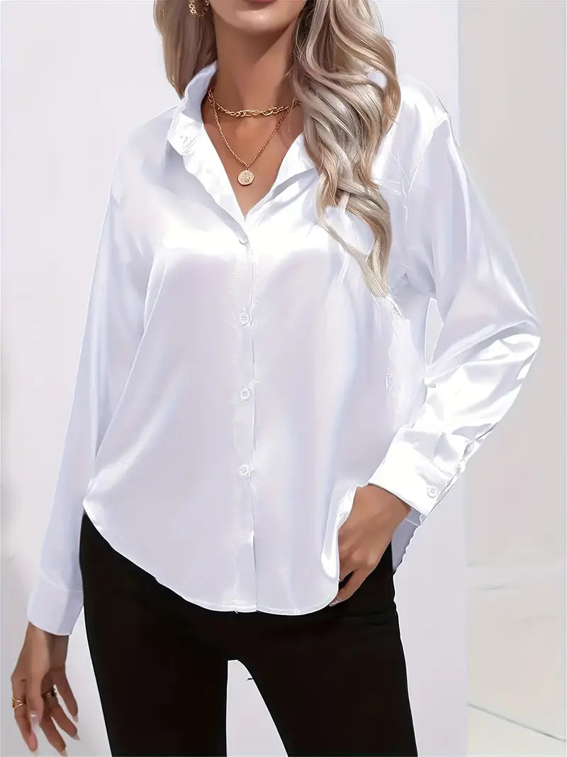 Mia – stylish long-sleeved shirt with button placket