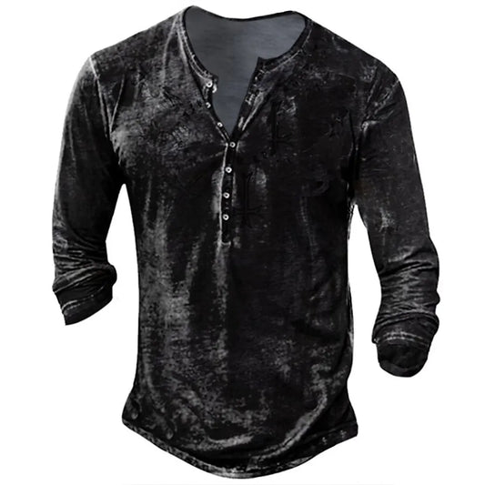 Noah – collarless long-sleeved shirt for men