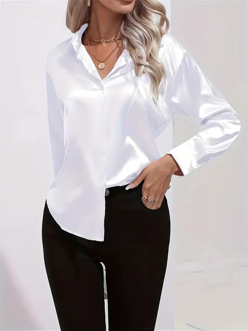 Mia – stylish long-sleeved shirt with button placket