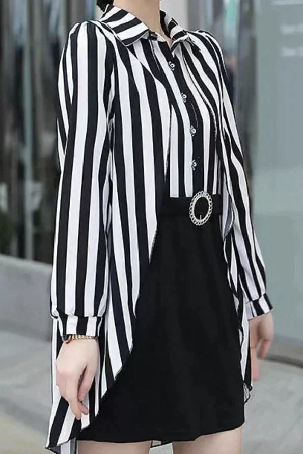 Sophia – shirt dress with striped collar