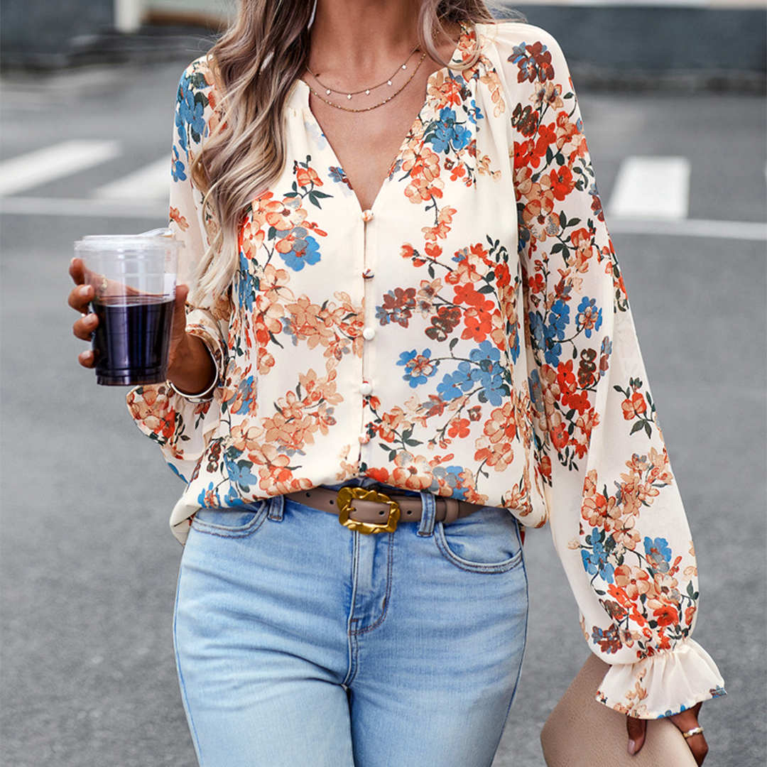 Abby - Long sleeve floral blouse