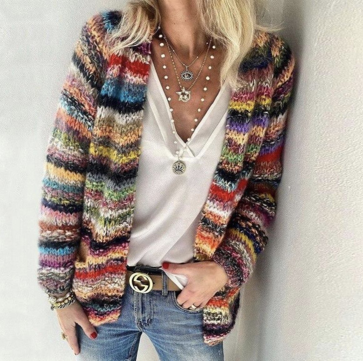 JESSIKA - Stylish and colorful knitted jacket