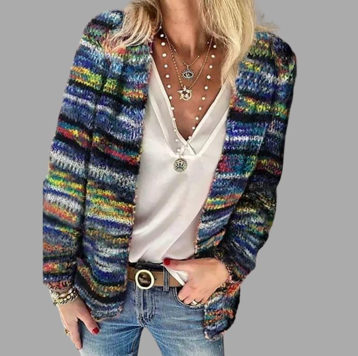 JESSIKA - Stylish and colorful knitted jacket