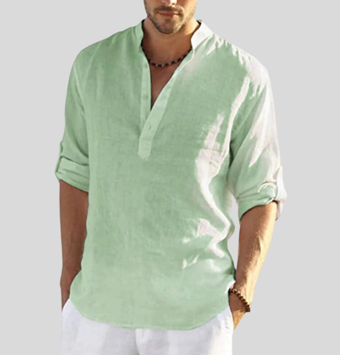 ADRIANO - Elegant linen collared shirt