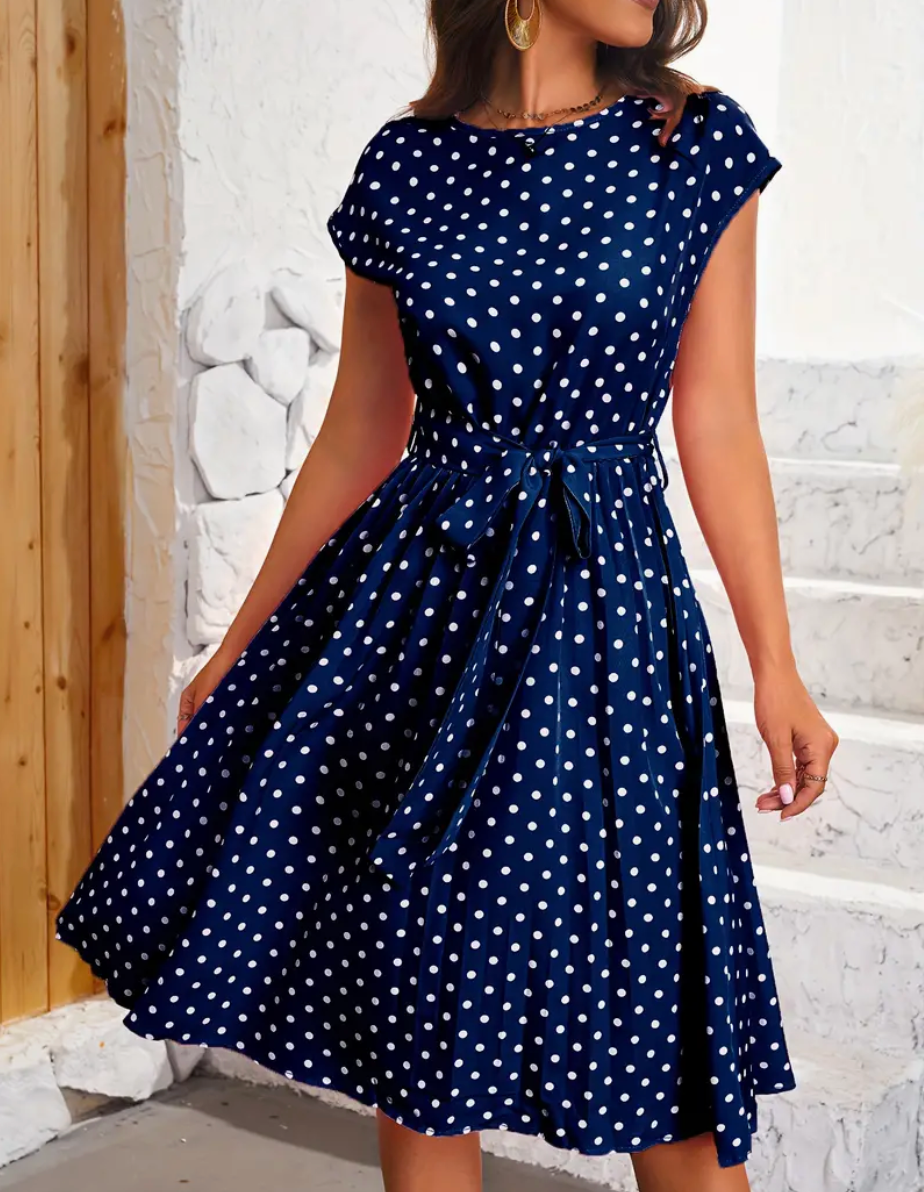 Retro chic - beautiful vintage polka dress for/summer