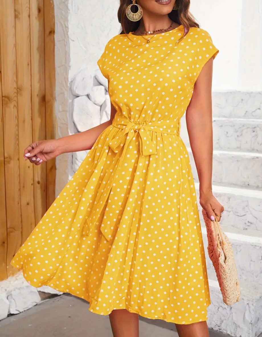 Retro chic - beautiful vintage polka dress for/summer