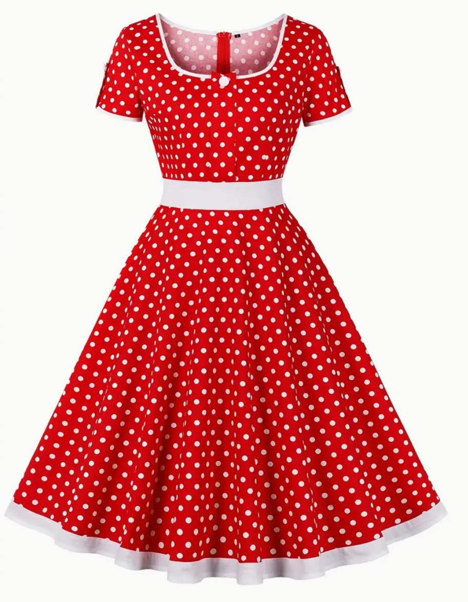 Retro chic - beautiful vintage polka dress for spring/summer