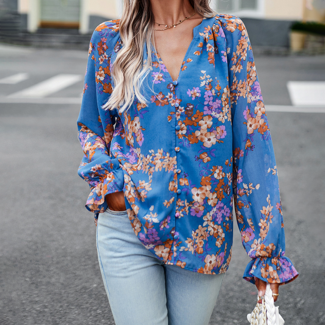 Abby - Long sleeve floral blouse