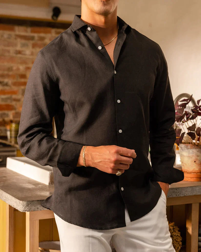 Nikky - Linen shirt black