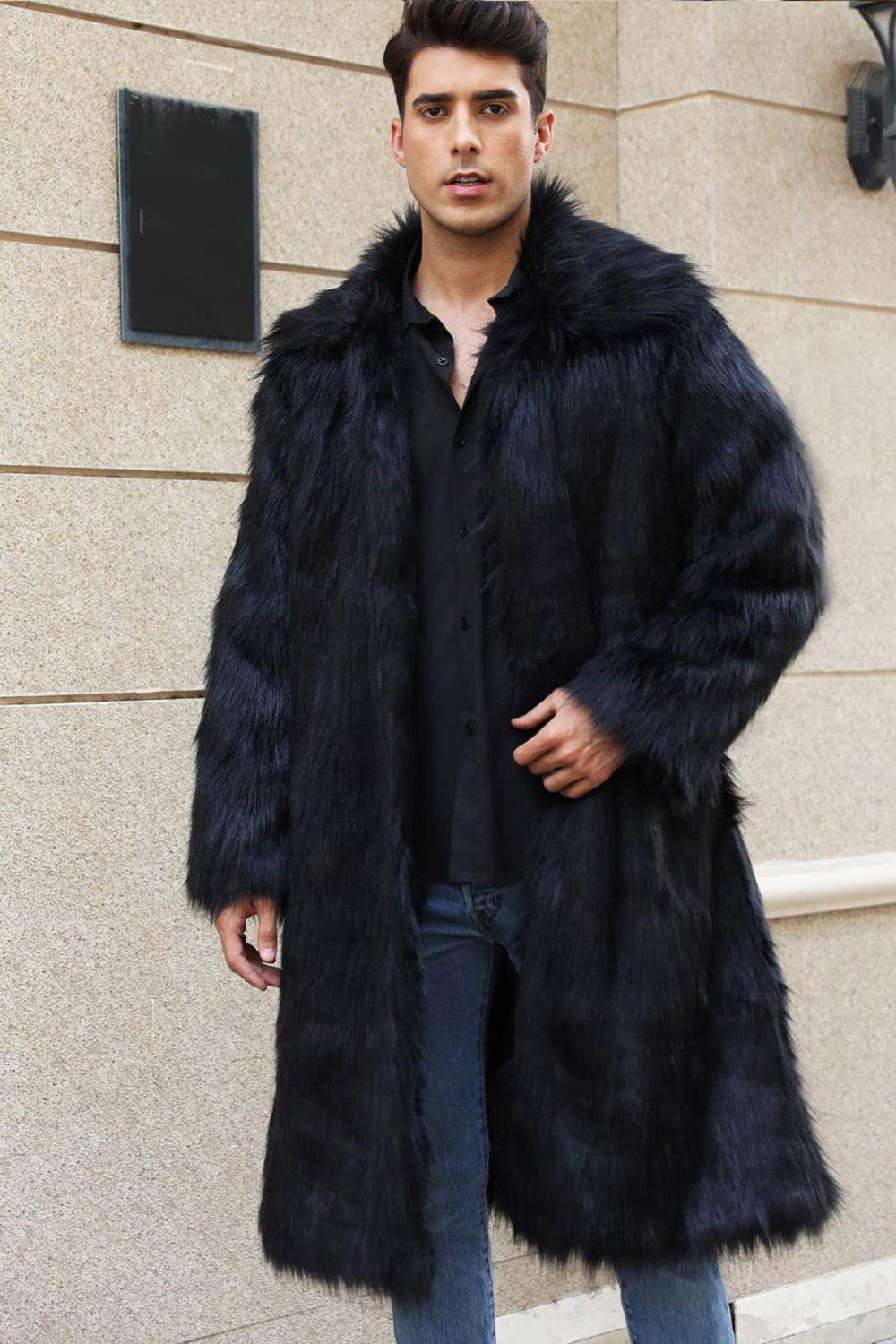 Zach – long fur winter coat for men