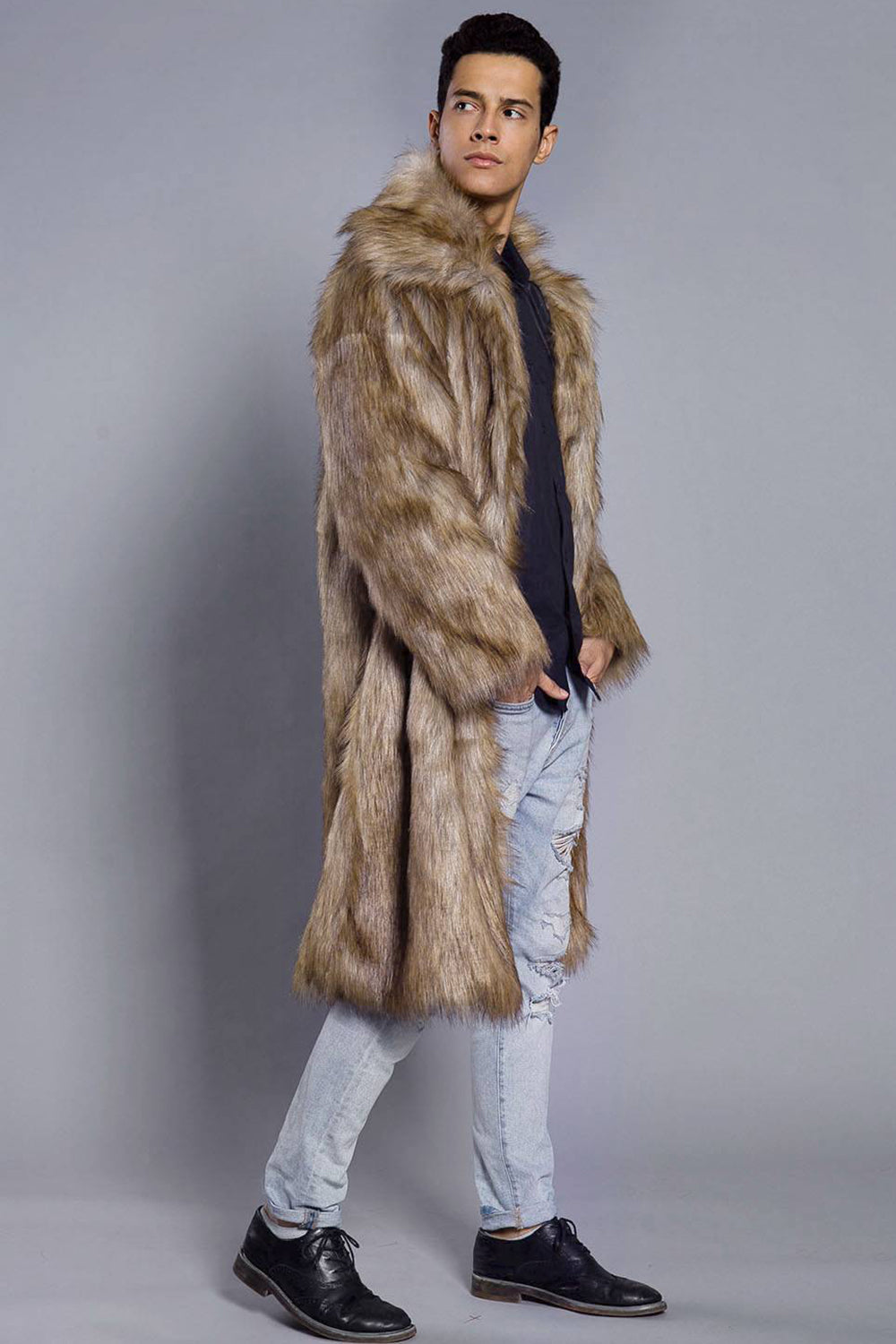 Zach – long fur winter coat for men