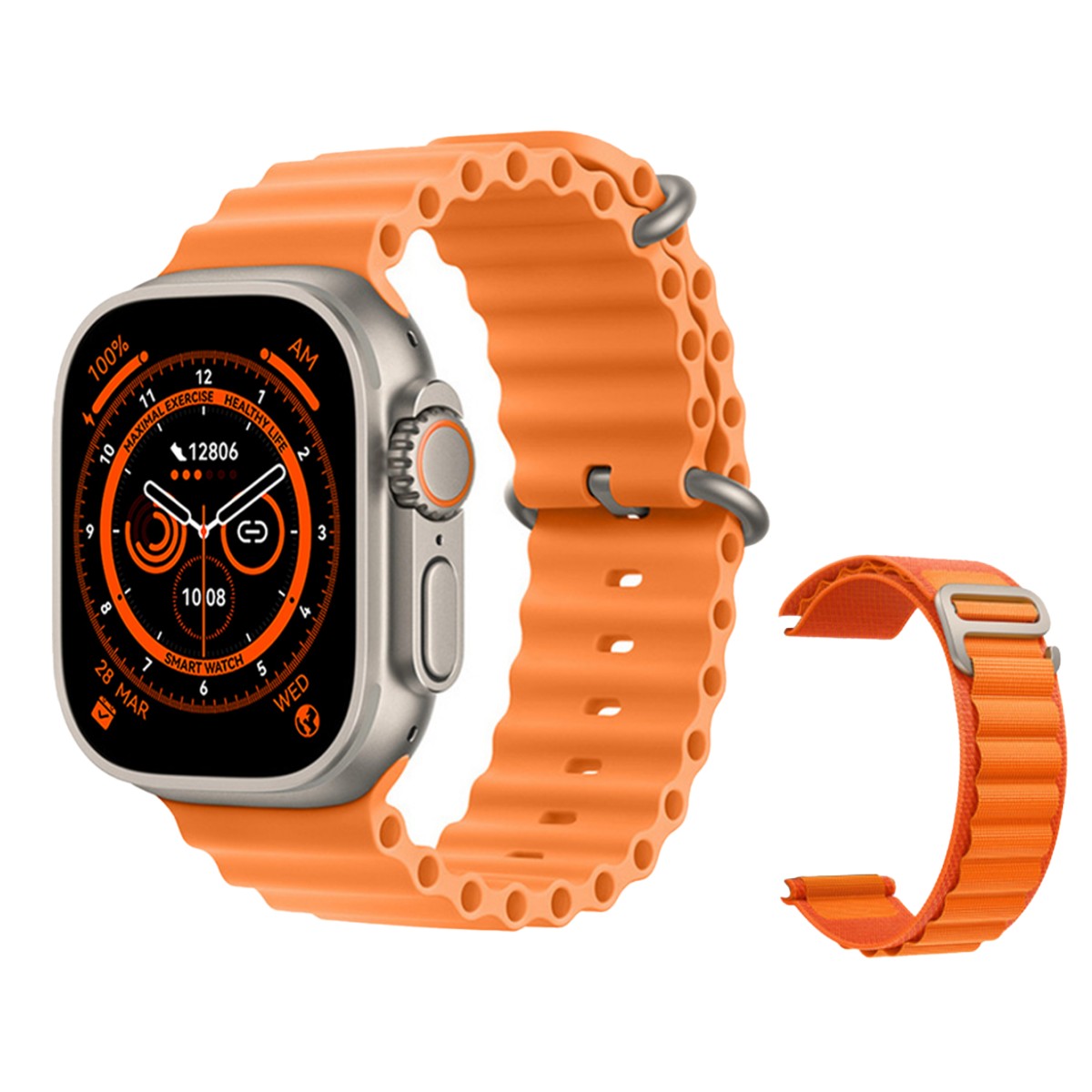 Ultra Smartwatch Series 8 - for iPhone & Android - 2 wristbands included