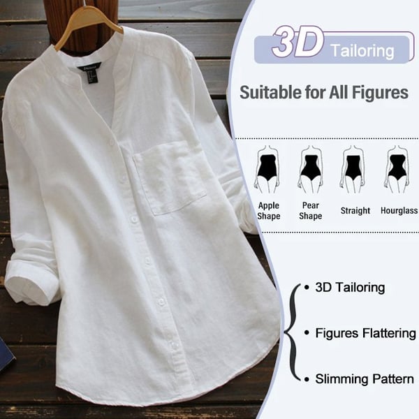 Casual, loose shirt made from linen-cotton