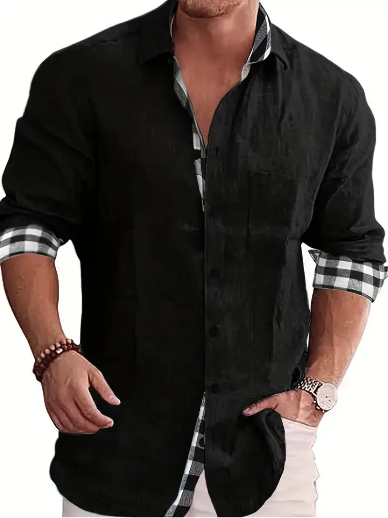 Callahan - long sleeve checked shirt for men