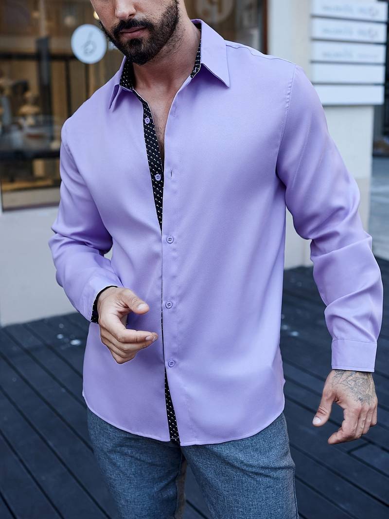 Alexander – color block long sleeve shirt for men