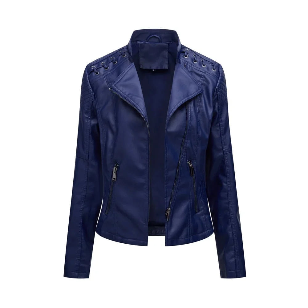 Alysa - women's leather jacket for spring