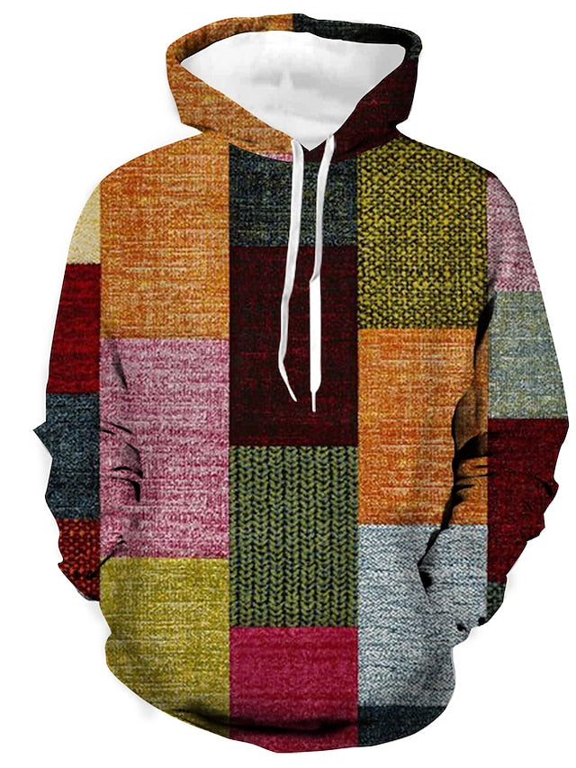 Mill - stylish winter hoodie made of cotton with check pattern