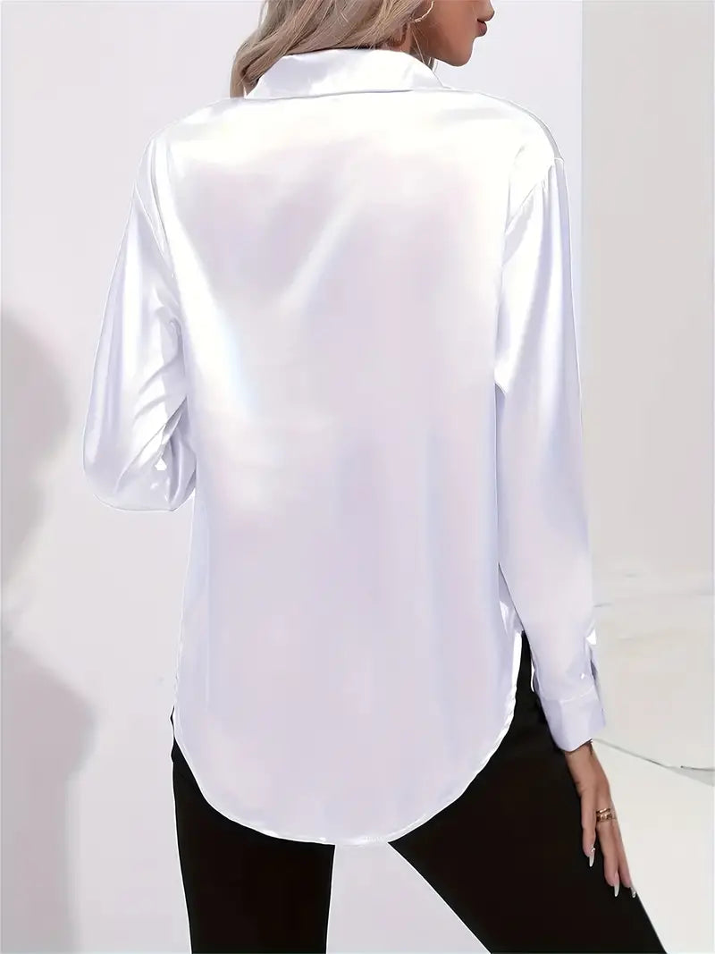 Mia – stylish long-sleeved shirt with button placket