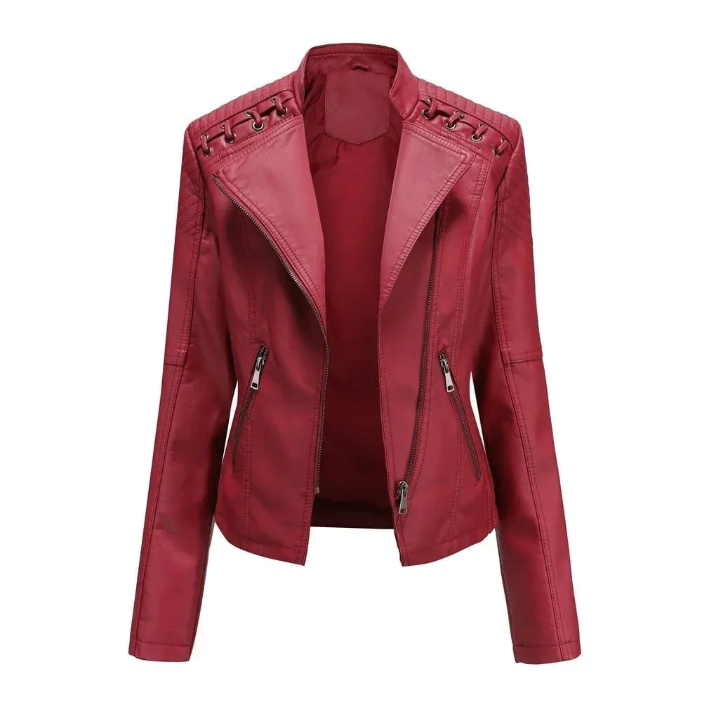 Alysa - women's leather jacket for spring