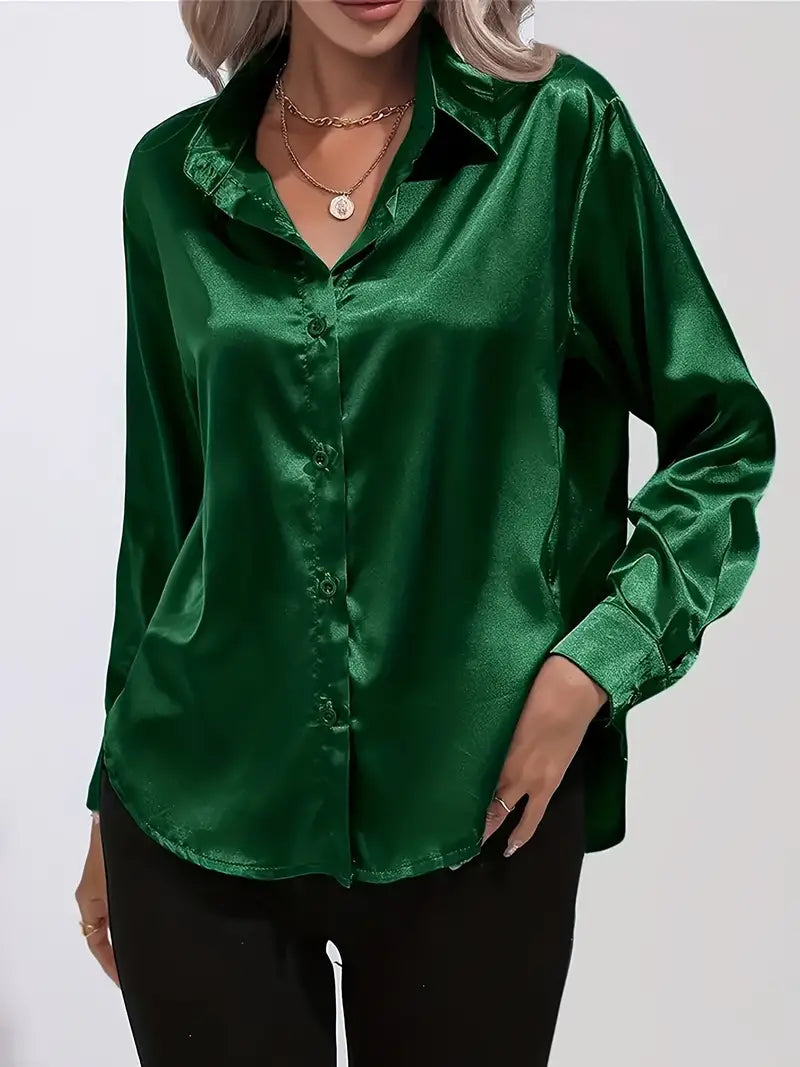 Mia – stylish long-sleeved shirt with button placket