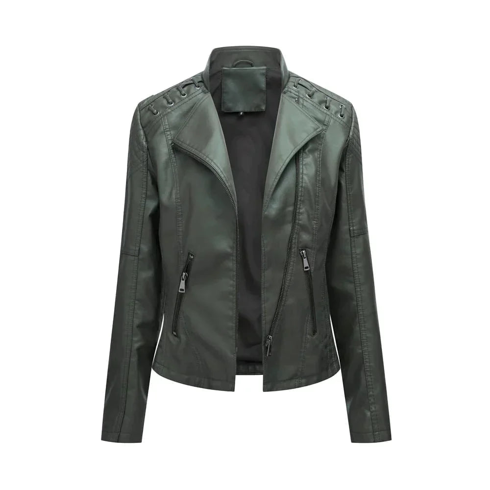 Alysa - women's leather jacket for spring