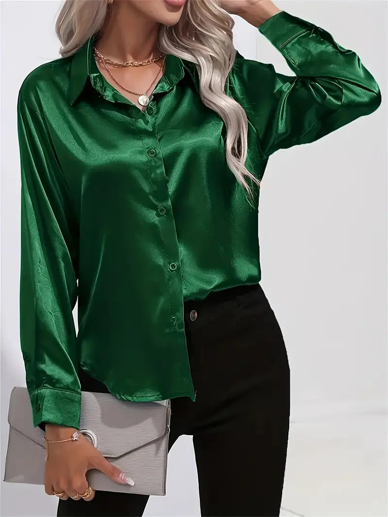 Mia – stylish long-sleeved shirt with button placket