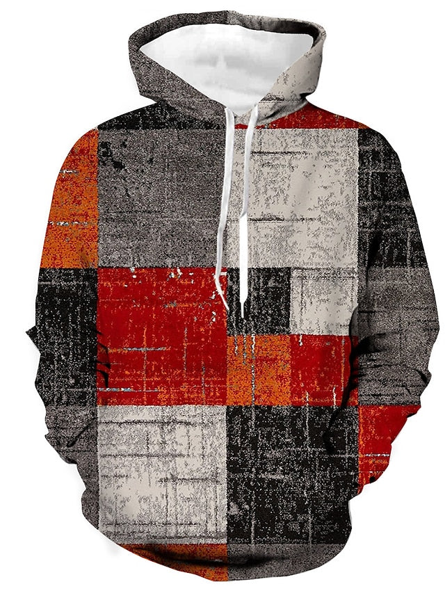 Mill - stylish winter hoodie made of cotton with check pattern