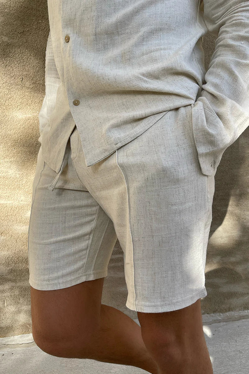 Niilo - Oatmeal linen shorts