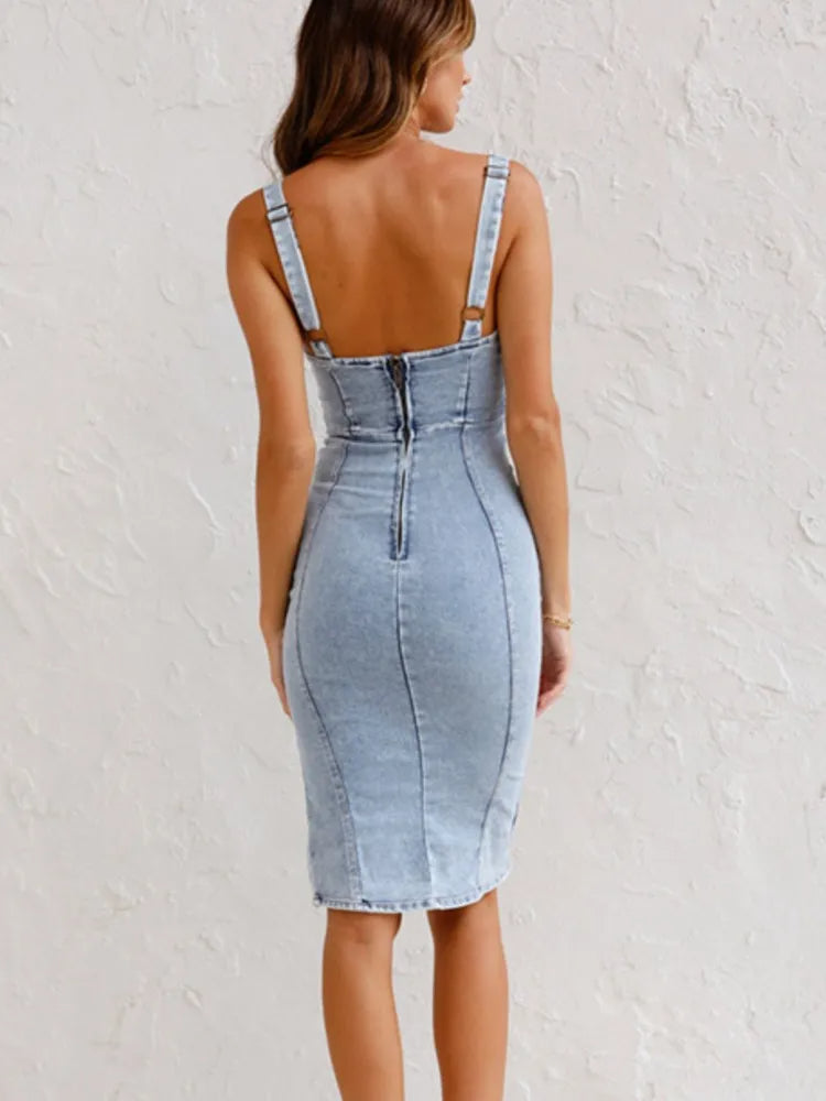 Jarra - denim dress with adjustable straps