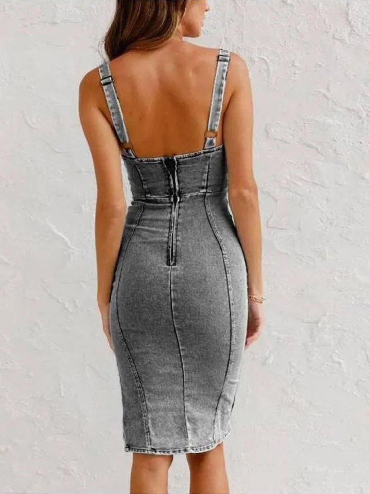 Jarra - denim dress with adjustable straps