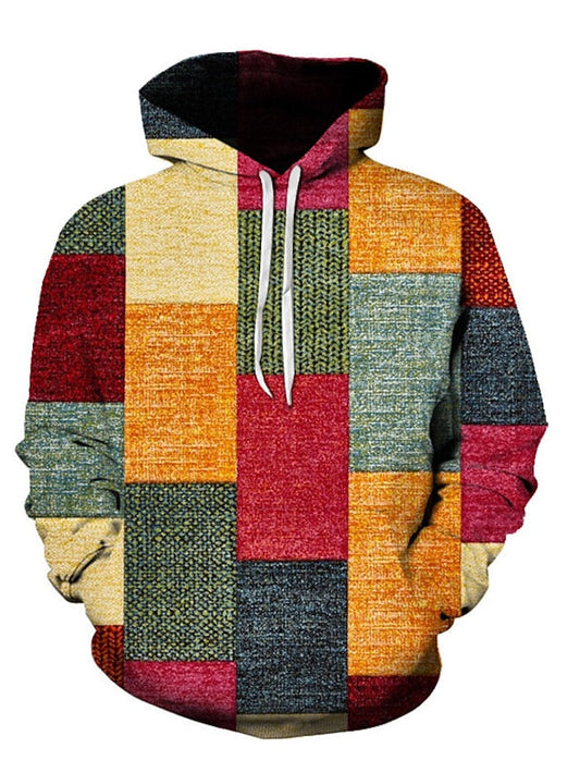 Mill - stylish winter hoodie made of cotton with check pattern